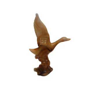 Vintage Caramel Swag End O'Day Glass Goose Figurine